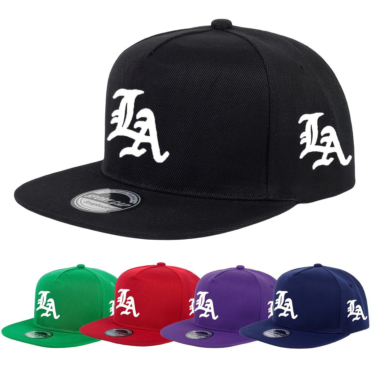 LA Streetwear Flat Brim Cap – Adjustable Hip Hop Hat for Men & Women