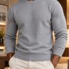 Men's Burgundy Crewneck Sweater – Classic Casual Knit Pullove - Image 3
